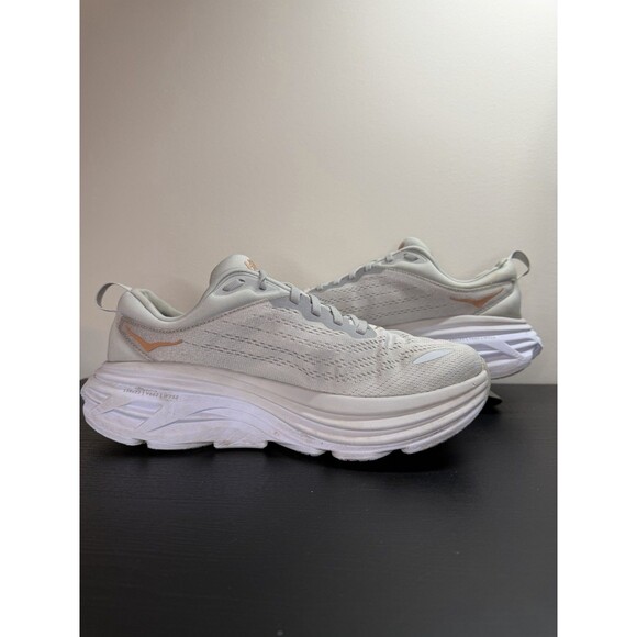 Hoka One One Bondi 8 Running Shoe Womens 9 Wide Sneaker 1127954 Gray Peach - Picture 4 of 14